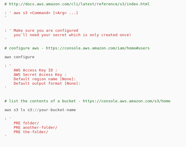 AWS CLI S3 Bucket Commands Codepad