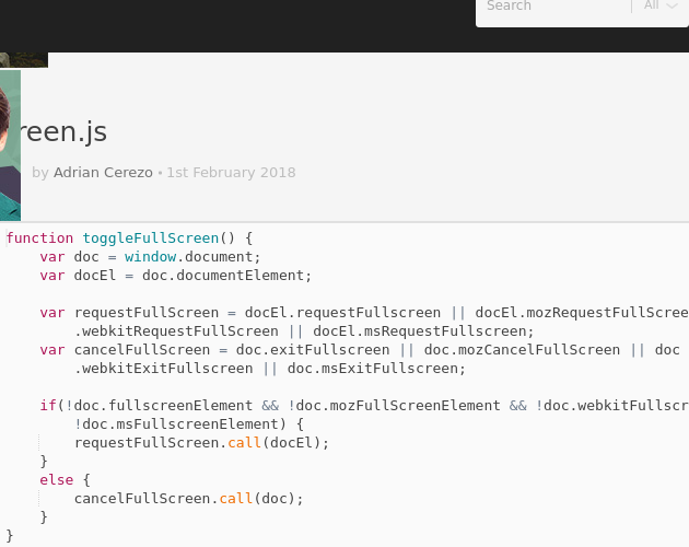 Fullscreen Js Codepad