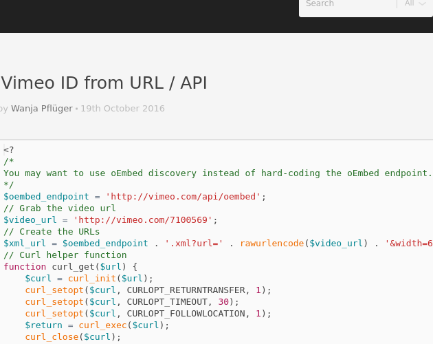 Extract the  Video ID from a URL in PHP - Codepad