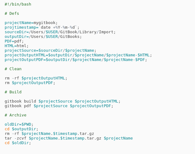 Bash GitBook - Build and Archive PDF + HTML - Codepad