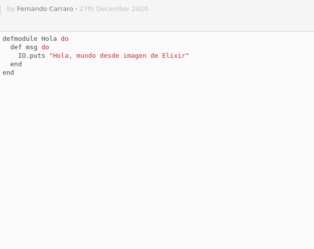 Hola mundo en Elixir - Codepad