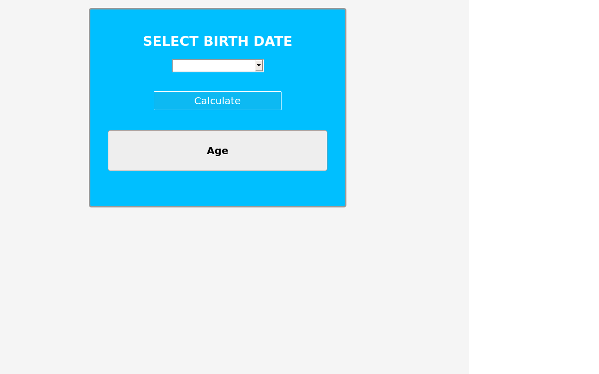 Javascript Age Calculator Codepad