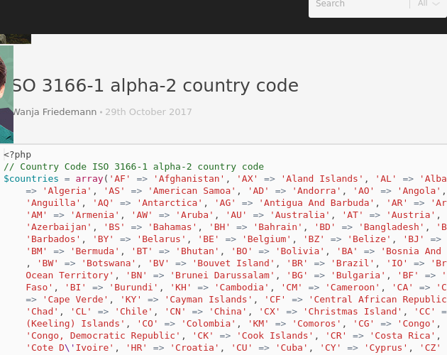 Find ISO 3166-1 alpha-2 country code