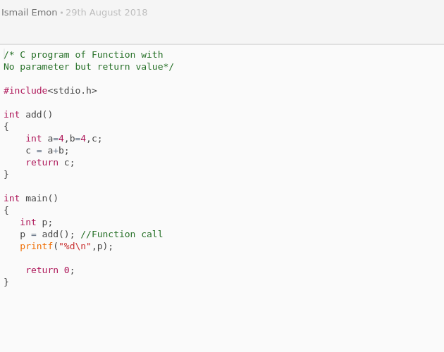 c-program-of-function-with-no-parameter-but-return-value-codepad