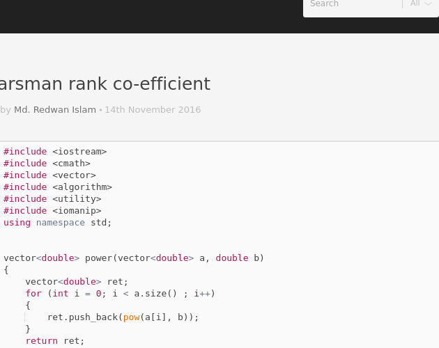 spearsman-rank-co-efficient-codepad