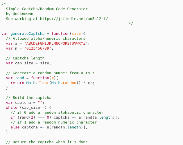 Simple Captcha Random Code Generator Codepad