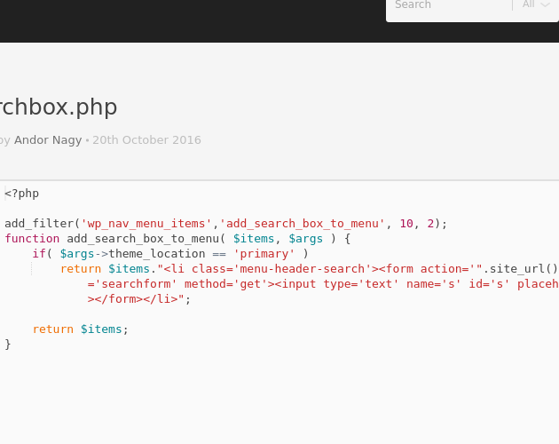 search box in javascript php