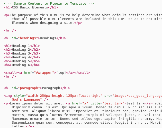 html-test-page-for-css-style-guide-codepad