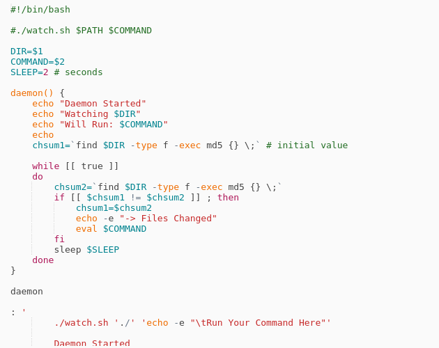bash-watch-directory-and-run-command-on-changes-codepad