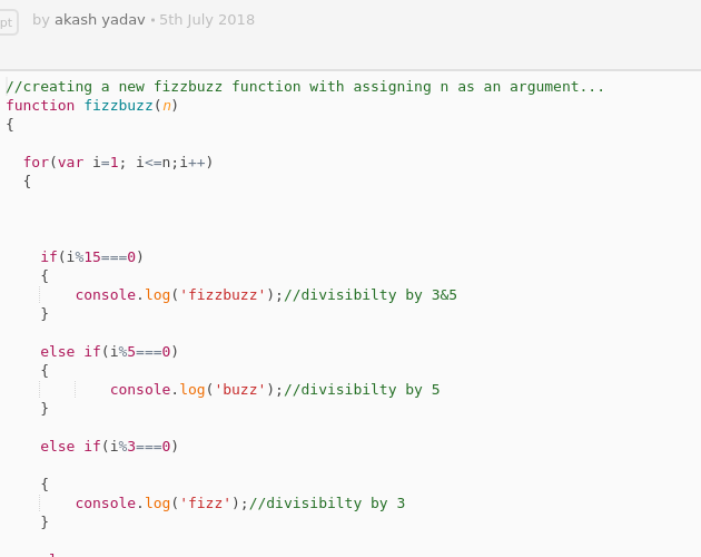 FizzBuzz Problem - Codepad