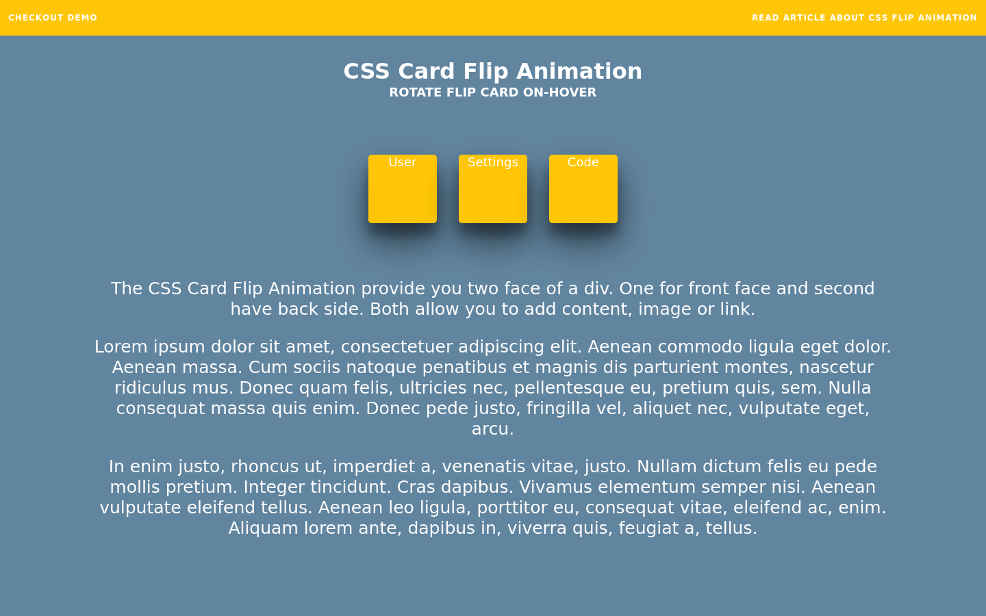 CSS Card Flip: ROTATE FLIP CARD ON-HOVER - Codepad