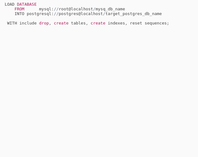 Mysql to postgresql migration form